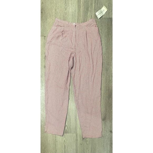 Liz Claiborne Villager Red and White Checkered Pants Vintage 14 New - Picture 1 of 8